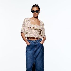 ZARA cropped floral top
